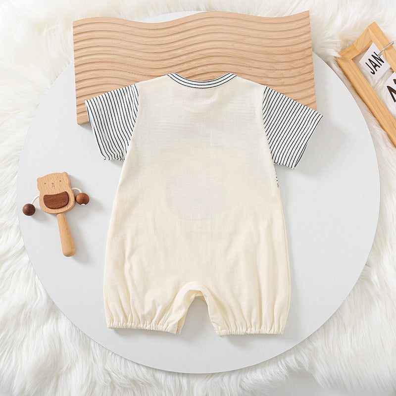 Bear Buddy Jumpsuit - Korean Style Summer Romper for Little Cubs