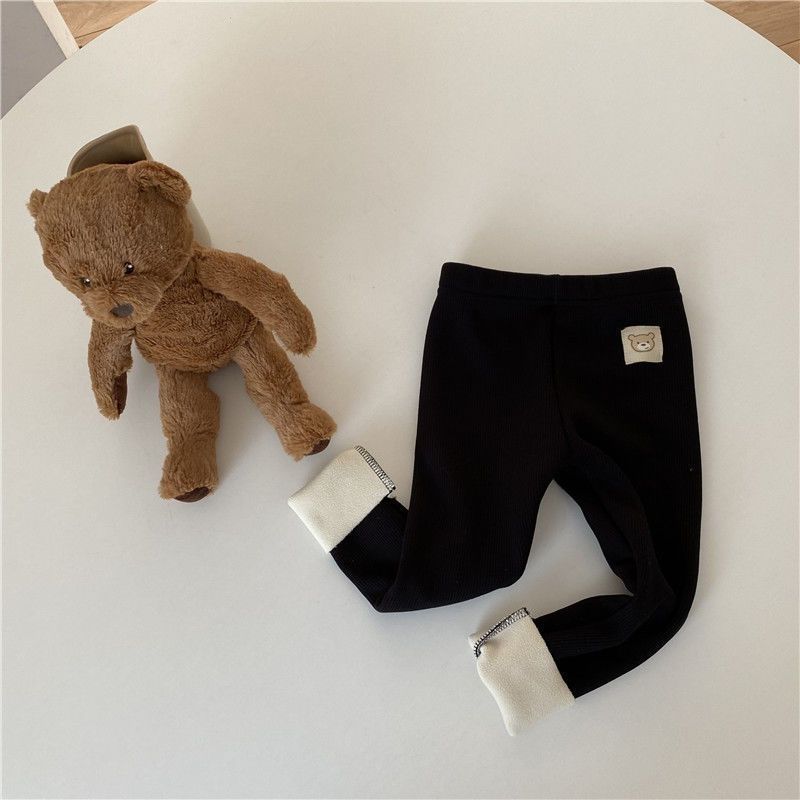 Cozy Wool-Lined Leggings - Korean Style Winter Warmth for Little Ones