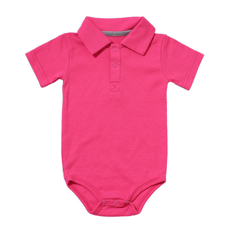 Korean Style Cotton Romper - Short Sleeve Summer Comfort with Concealed Buttons