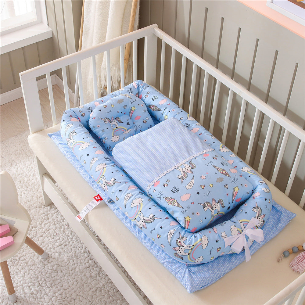 Portable Baby Crib - Complete Sleep Solution with Removable Bedding