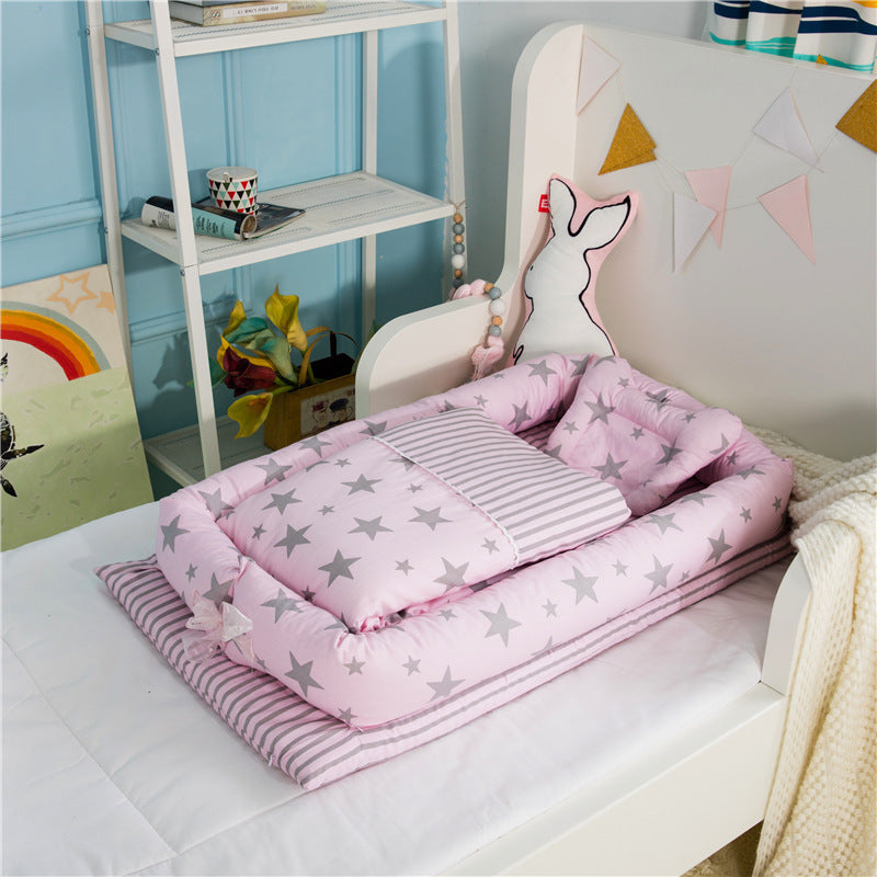 Portable Baby Crib - Complete Sleep Solution with Removable Bedding