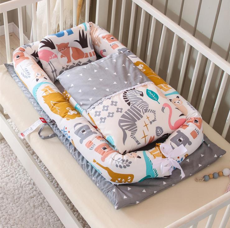 Portable Baby Crib - Complete Sleep Solution with Removable Bedding