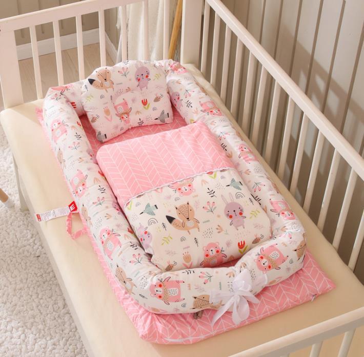 Portable Baby Crib - Complete Sleep Solution with Removable Bedding