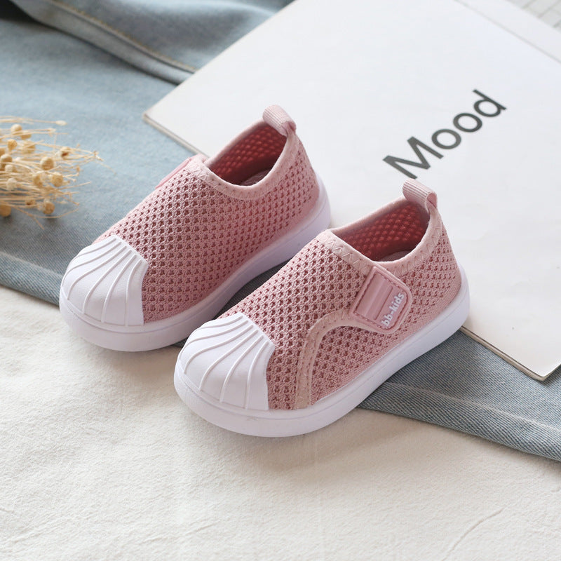 Striped Slip-On Shoes - Breathable Non-Slip Footwear for Active Kids