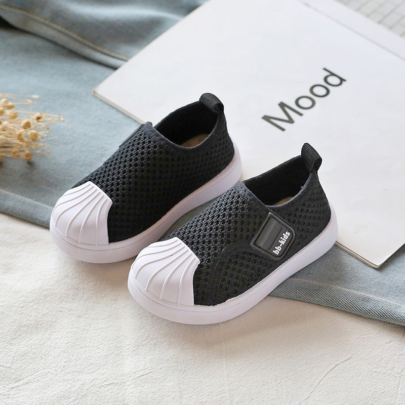 Striped Slip-On Shoes - Breathable Non-Slip Footwear for Active Kids
