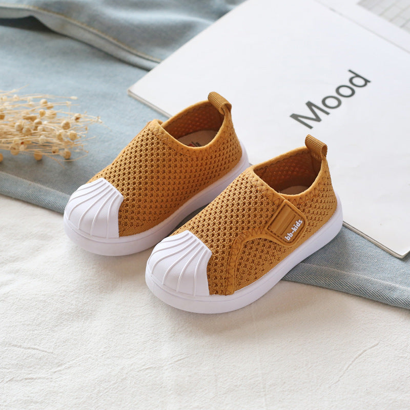 Striped Slip-On Shoes - Breathable Non-Slip Footwear for Active Kids