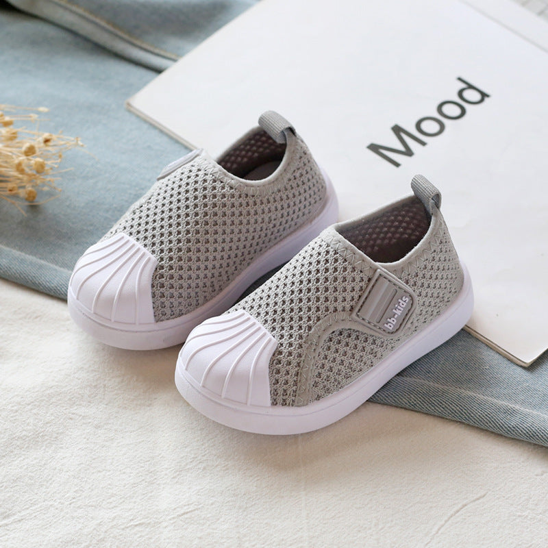 Striped Slip-On Shoes - Breathable Non-Slip Footwear for Active Kids