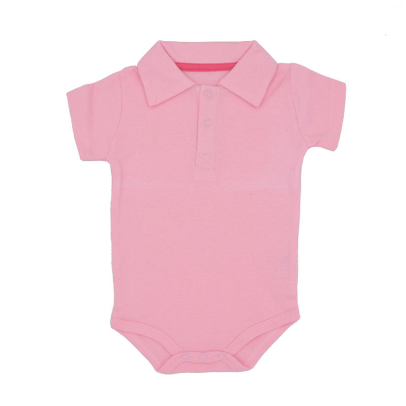 Korean Style Cotton Romper - Short Sleeve Summer Comfort with Concealed Buttons