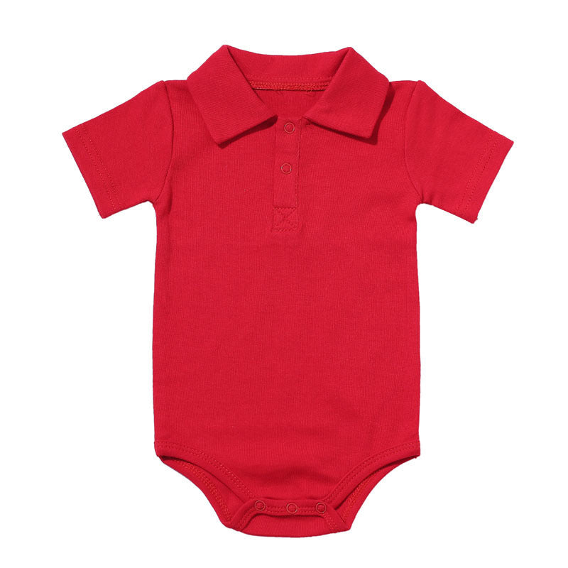 Korean Style Cotton Romper - Short Sleeve Summer Comfort with Concealed Buttons