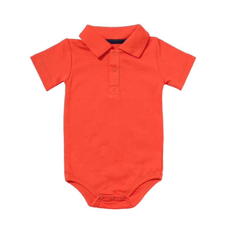 Korean Style Cotton Romper - Short Sleeve Summer Comfort with Concealed Buttons