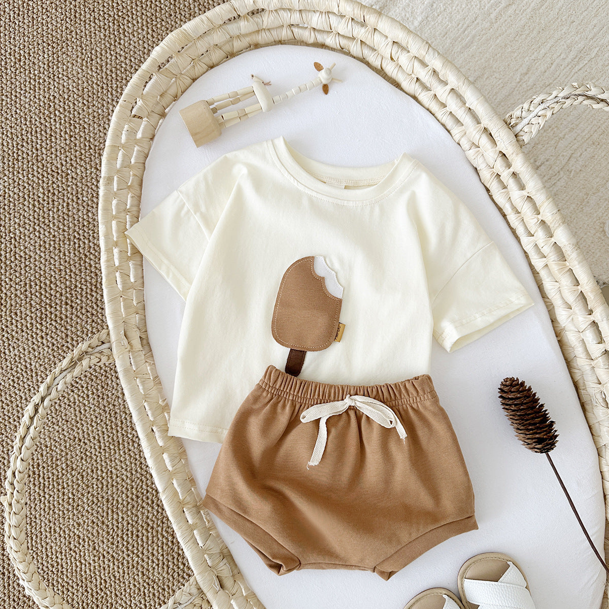 Ice Cream Dreams Set - Korean Style Summer Outfit for Little Ones
