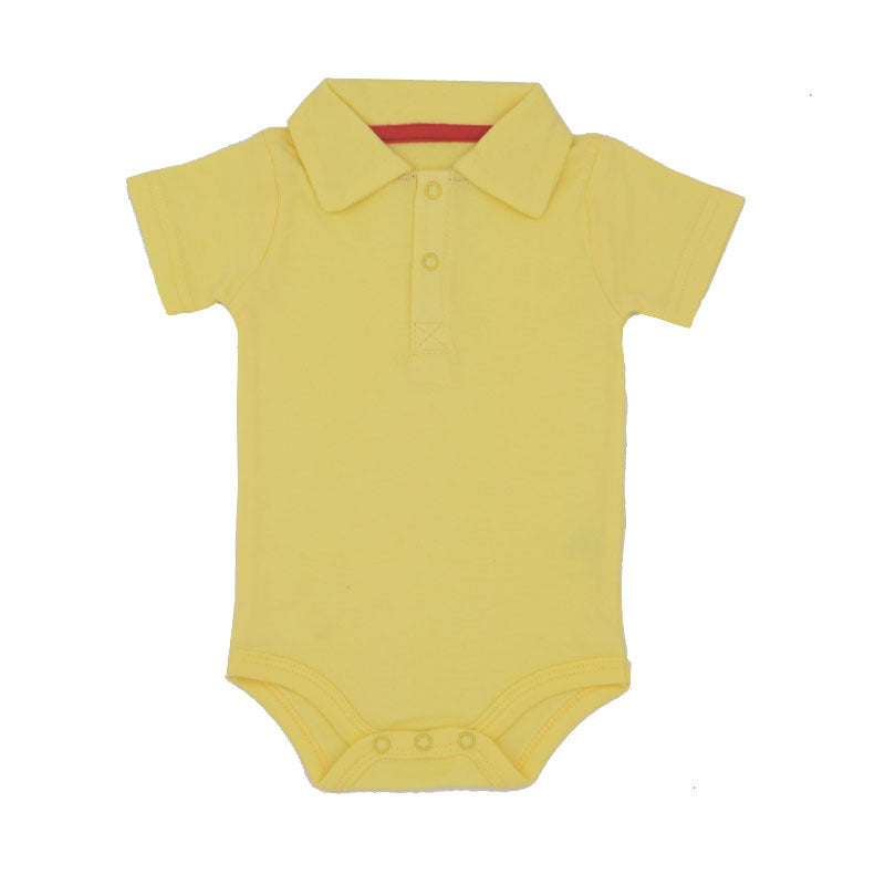 Korean Style Cotton Romper - Short Sleeve Summer Comfort with Concealed Buttons
