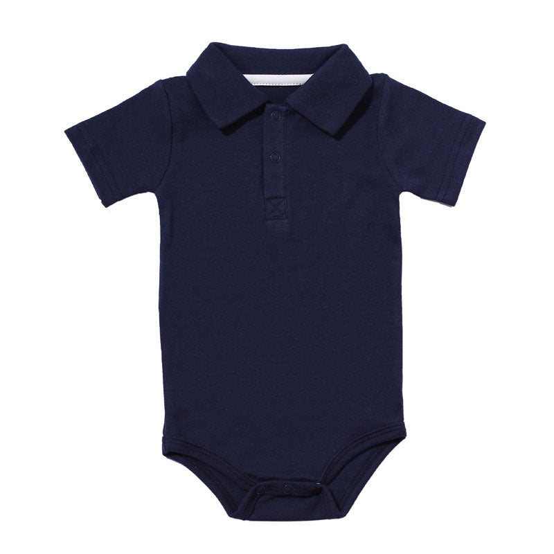 Korean Style Cotton Romper - Short Sleeve Summer Comfort with Concealed Buttons