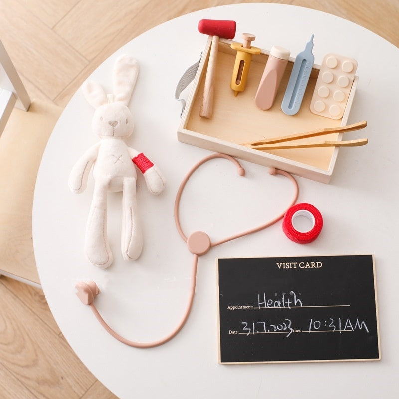 Wooden Doctor Play Set - Interactive Medical Kit for Little Healers