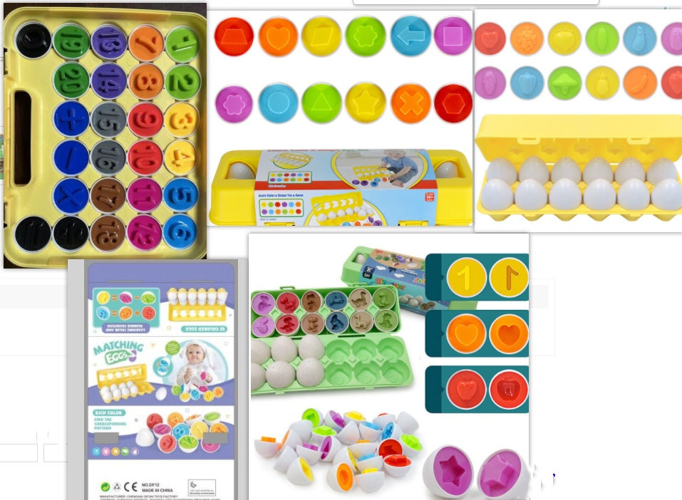 Smart Learning Eggs - Educational Shape & Color Matching Set