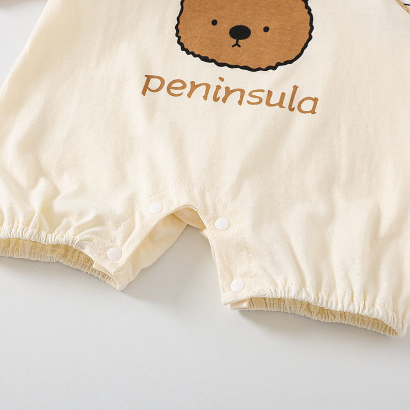 Bear Buddy Jumpsuit - Korean Style Summer Romper for Little Cubs