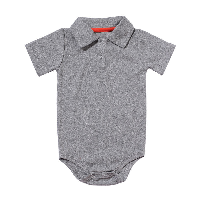 Korean Style Cotton Romper - Short Sleeve Summer Comfort with Concealed Buttons