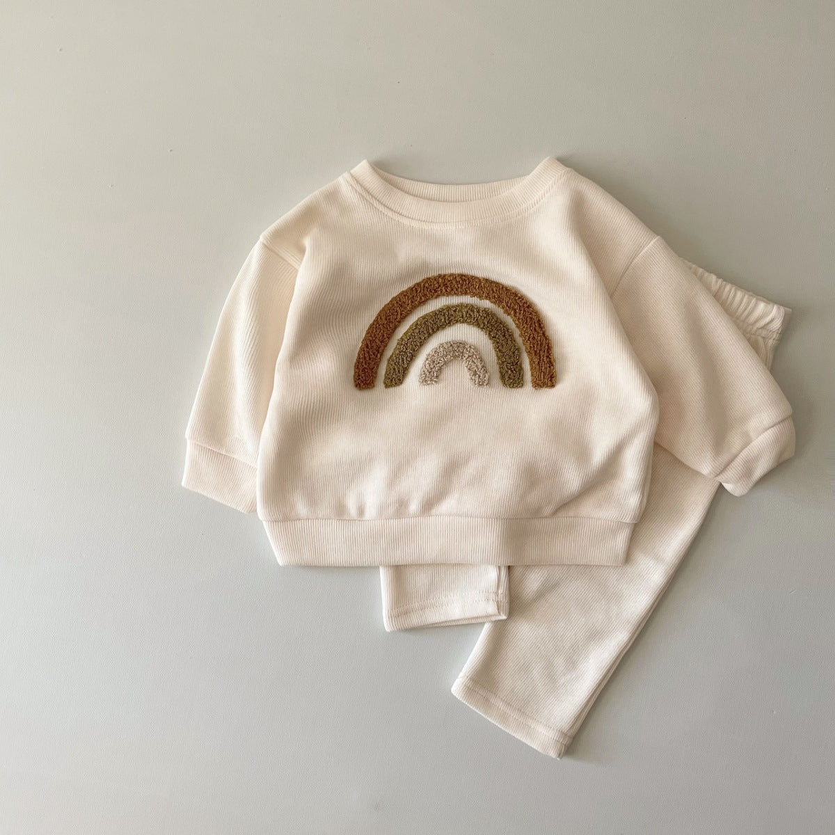 Letter Print Cozy Set - Korean Style Cotton Outfit for Little Scholars