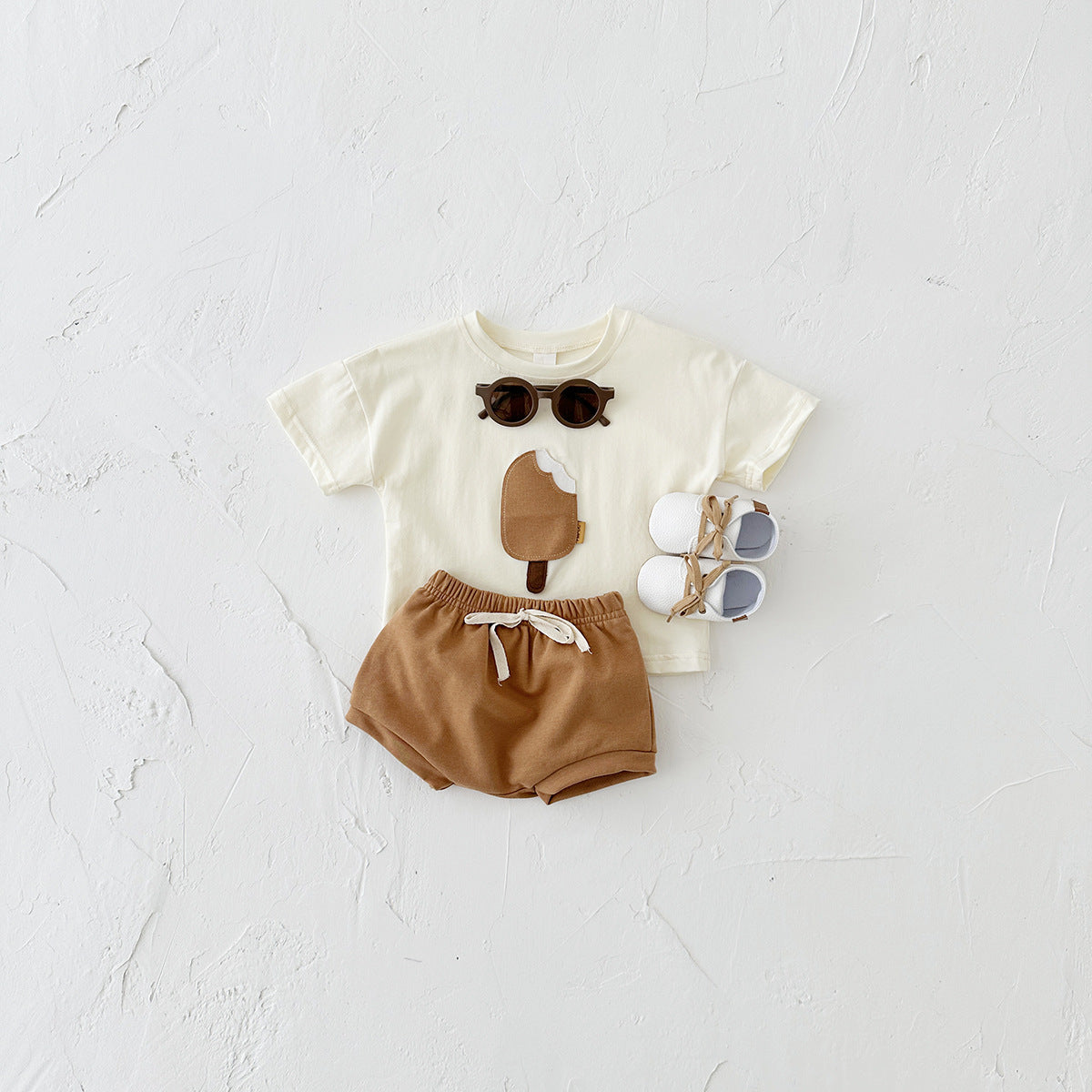 Ice Cream Dreams Set - Korean Style Summer Outfit for Little Ones