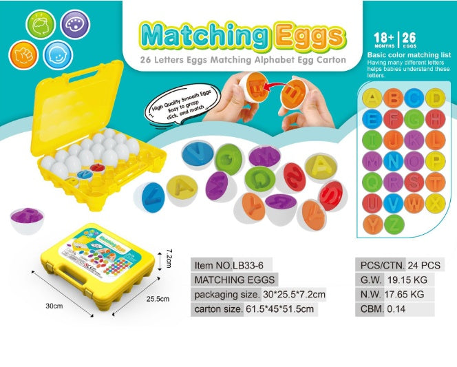 Smart Learning Eggs - Educational Shape & Color Matching Set