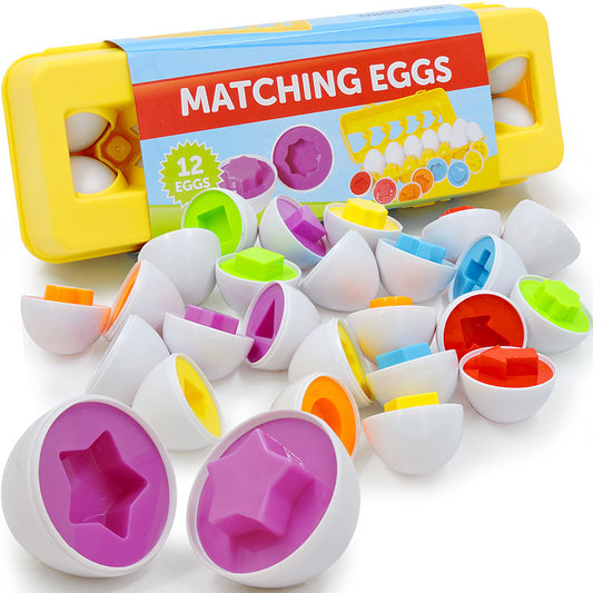 Smart Learning Eggs - Educational Shape & Color Matching Set
