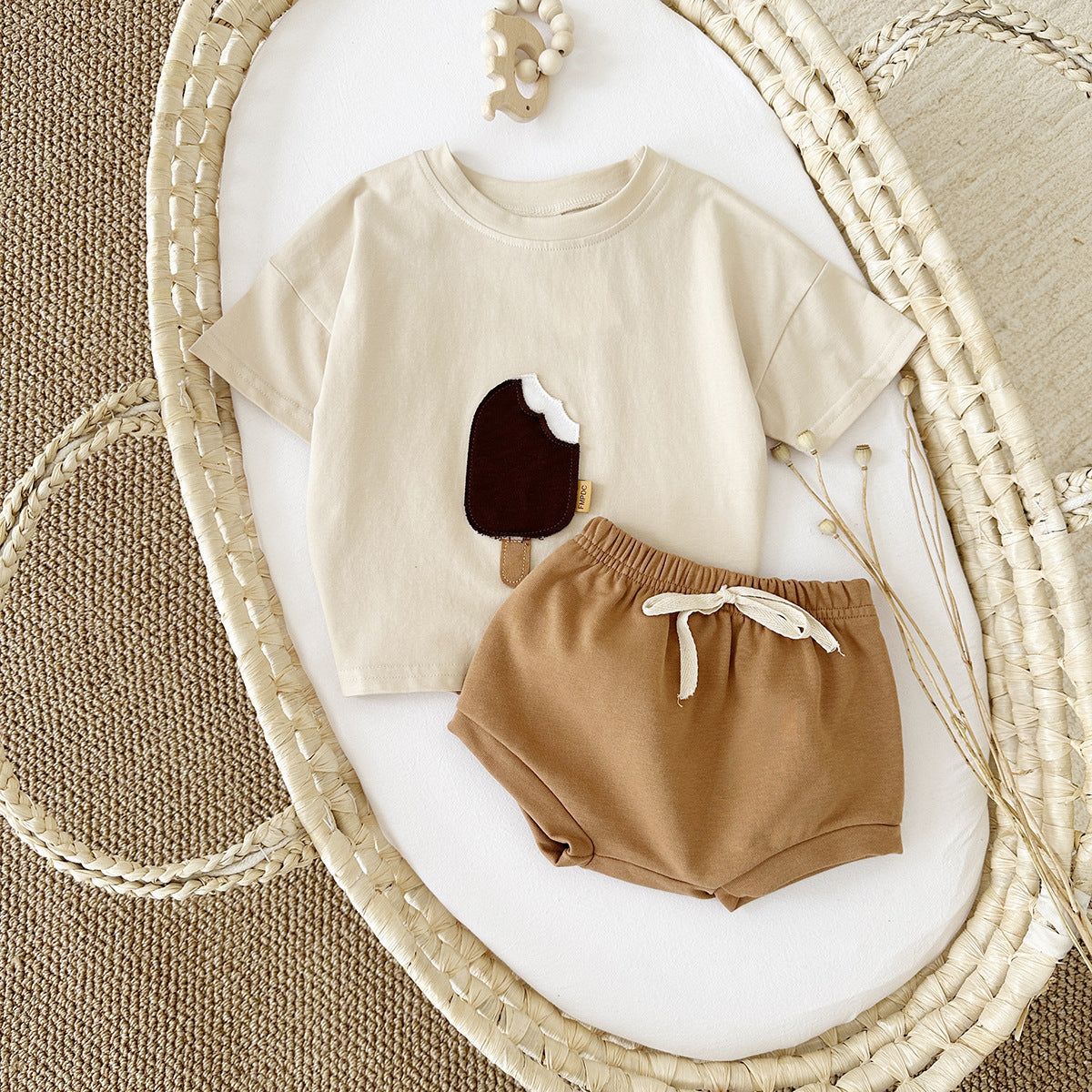 Ice Cream Dreams Set - Korean Style Summer Outfit for Little Ones