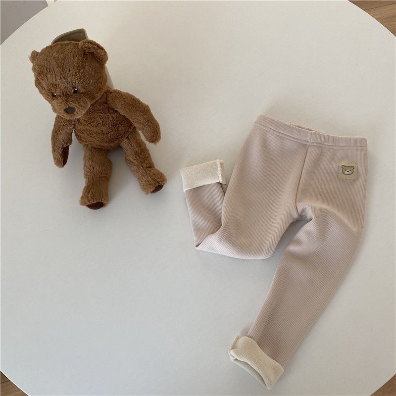 Cozy Wool-Lined Leggings - Korean Style Winter Warmth for Little Ones