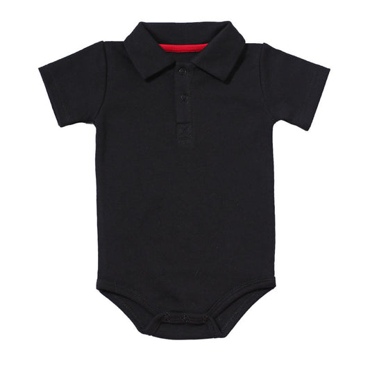 Korean Style Cotton Romper - Short Sleeve Summer Comfort with Concealed Buttons
