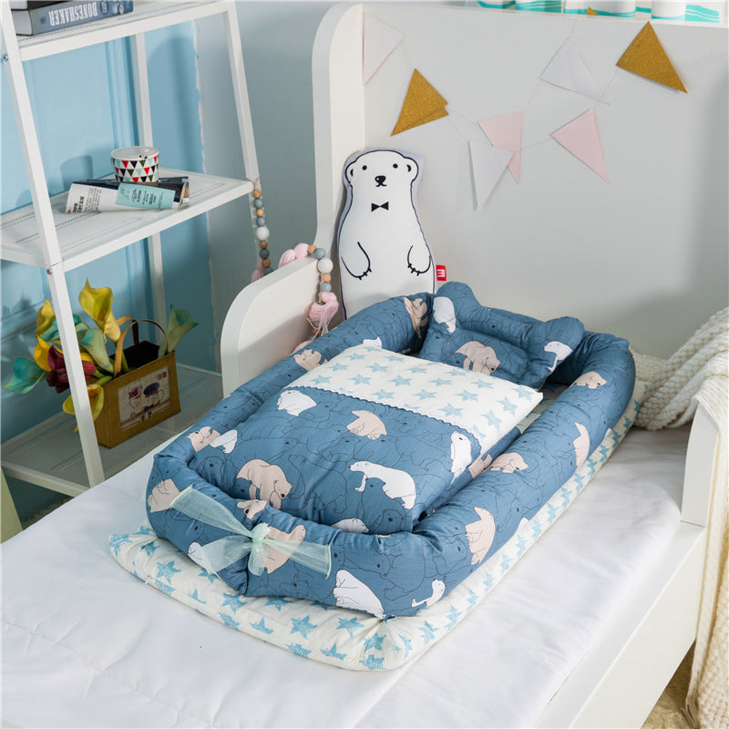 Portable Baby Crib - Complete Sleep Solution with Removable Bedding