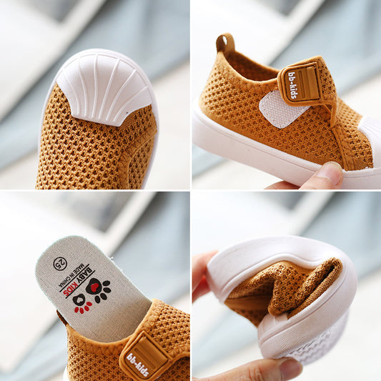 Striped Slip-On Shoes - Breathable Non-Slip Footwear for Active Kids