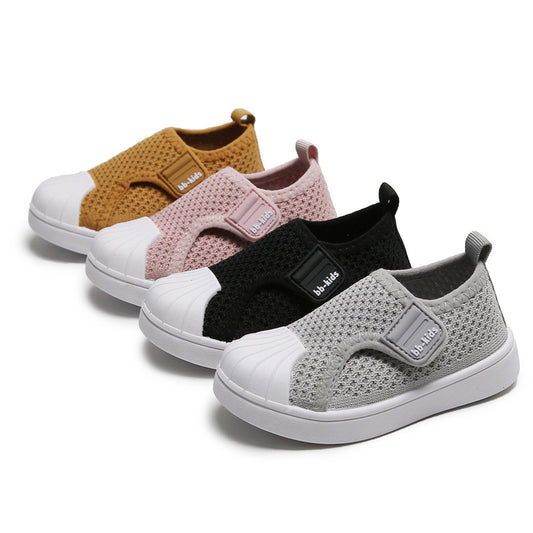 Striped Slip-On Shoes - Breathable Non-Slip Footwear for Active Kids