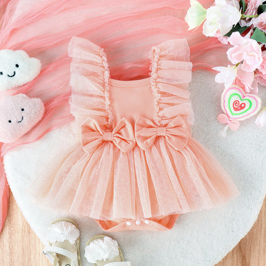 Sweet Triangle Jumpsuit - Sleeveless Summer Romper for Baby Girls
