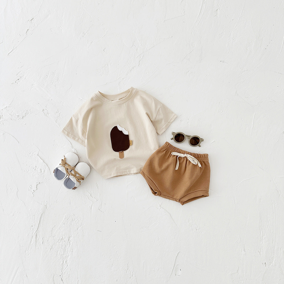 Ice Cream Dreams Set - Korean Style Summer Outfit for Little Ones