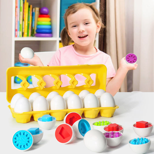 Smart Learning Eggs - Educational Shape & Color Matching Set
