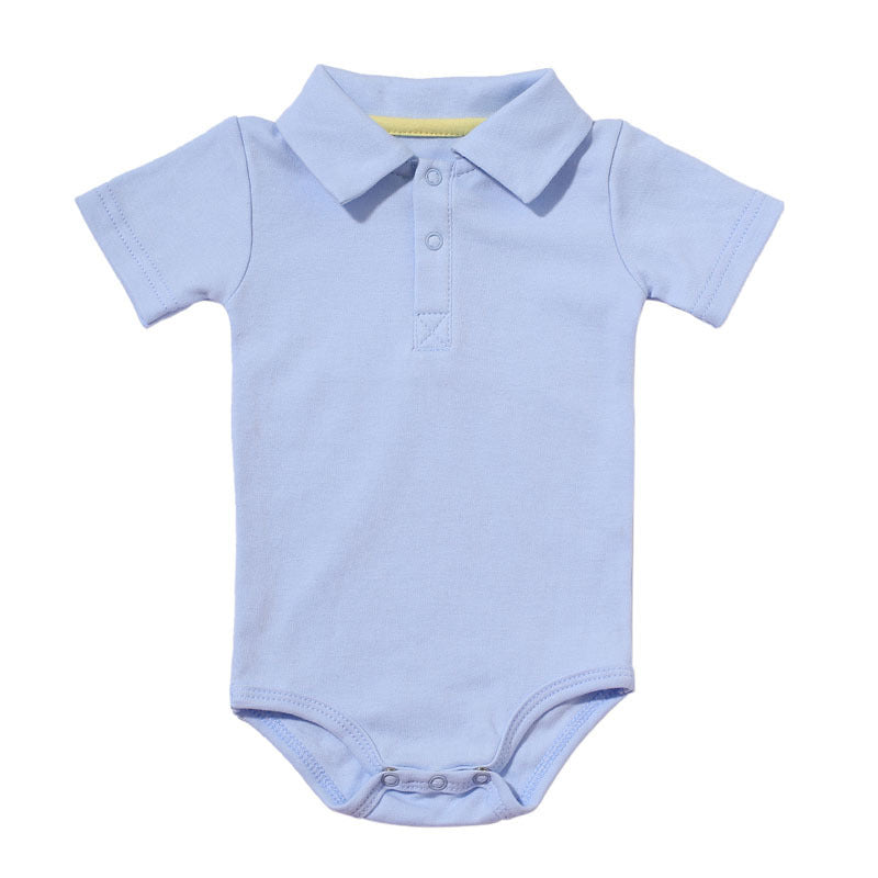 Korean Style Cotton Romper - Short Sleeve Summer Comfort with Concealed Buttons