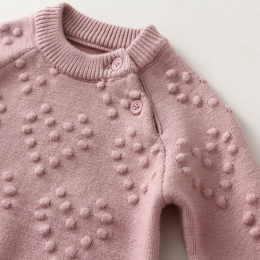 Candy Sweet Knitted Set - European Style Sweater & Pants for Little Girls