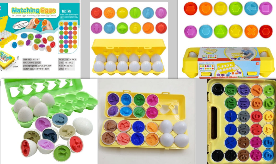 Smart Learning Eggs - Educational Shape & Color Matching Set