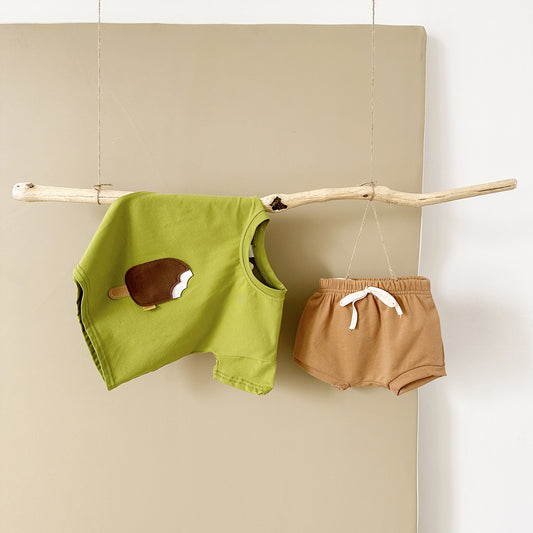 Ice Cream Dreams Set - Korean Style Summer Outfit for Little Ones
